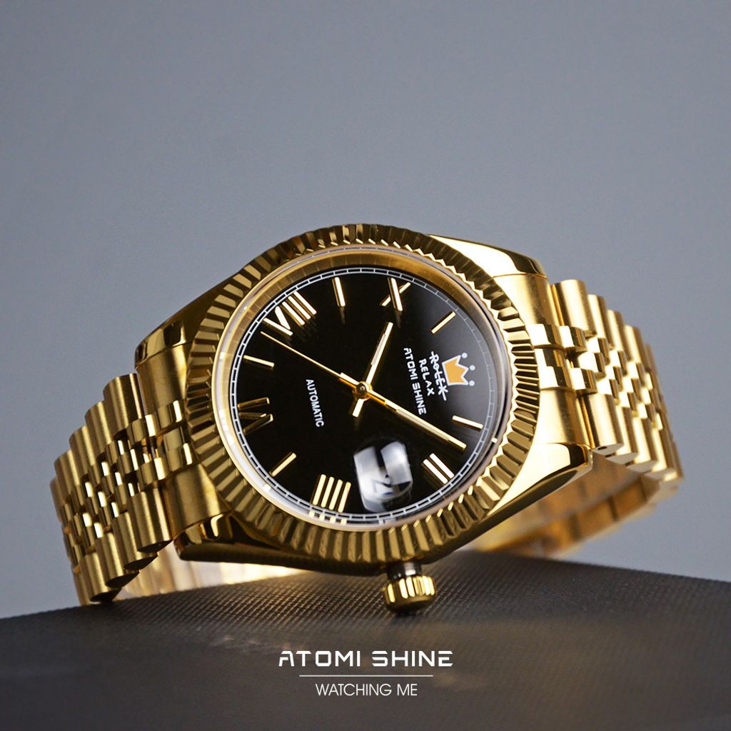 ATOMISHINE｜EONDATE MAXI CLASSIC 系列 Silver Crown｜簡約白色錶面 銀色不鏽鋼 自動機械腕錶 日期顯示 錶面細節