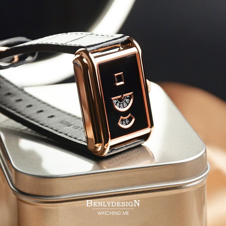 【雙十錶心之選】Benlydesign | Time Gallery TGRBB | 2026 10月新品 限量版 青銅金典雅復古款 黑色皮革錶帶 機械錶 實體正左側