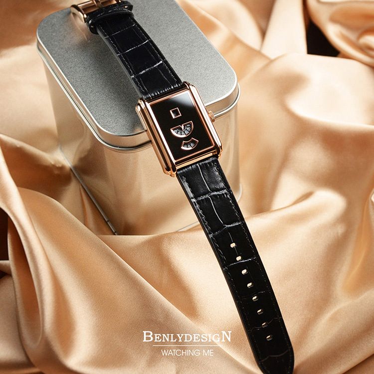 【雙十錶心之選】Benlydesign | Time Gallery TGRBB | 2026 10月新品 限量版 青銅金典雅復古款 黑色皮革錶帶 機械錶 平攤展示