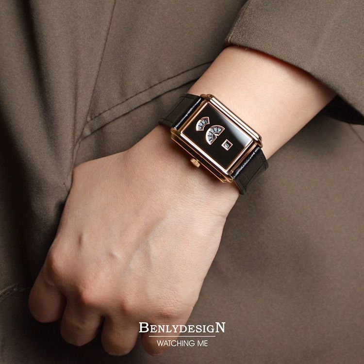 【雙十錶心之選】Benlydesign | Time Gallery TGRBB | 2026 10月新品 限量版 青銅金典雅復古款 黑色皮革錶帶 機械錶 實戴細節