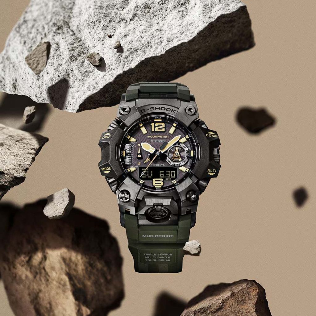 CASIO 卡西歐 | G-SHOCK MUDMASTER GWG-B1000-1A3 | 2026年10月新款 戰術裝備風格 橄欖綠戶外雙顯手錶 大錶徑  形象圖