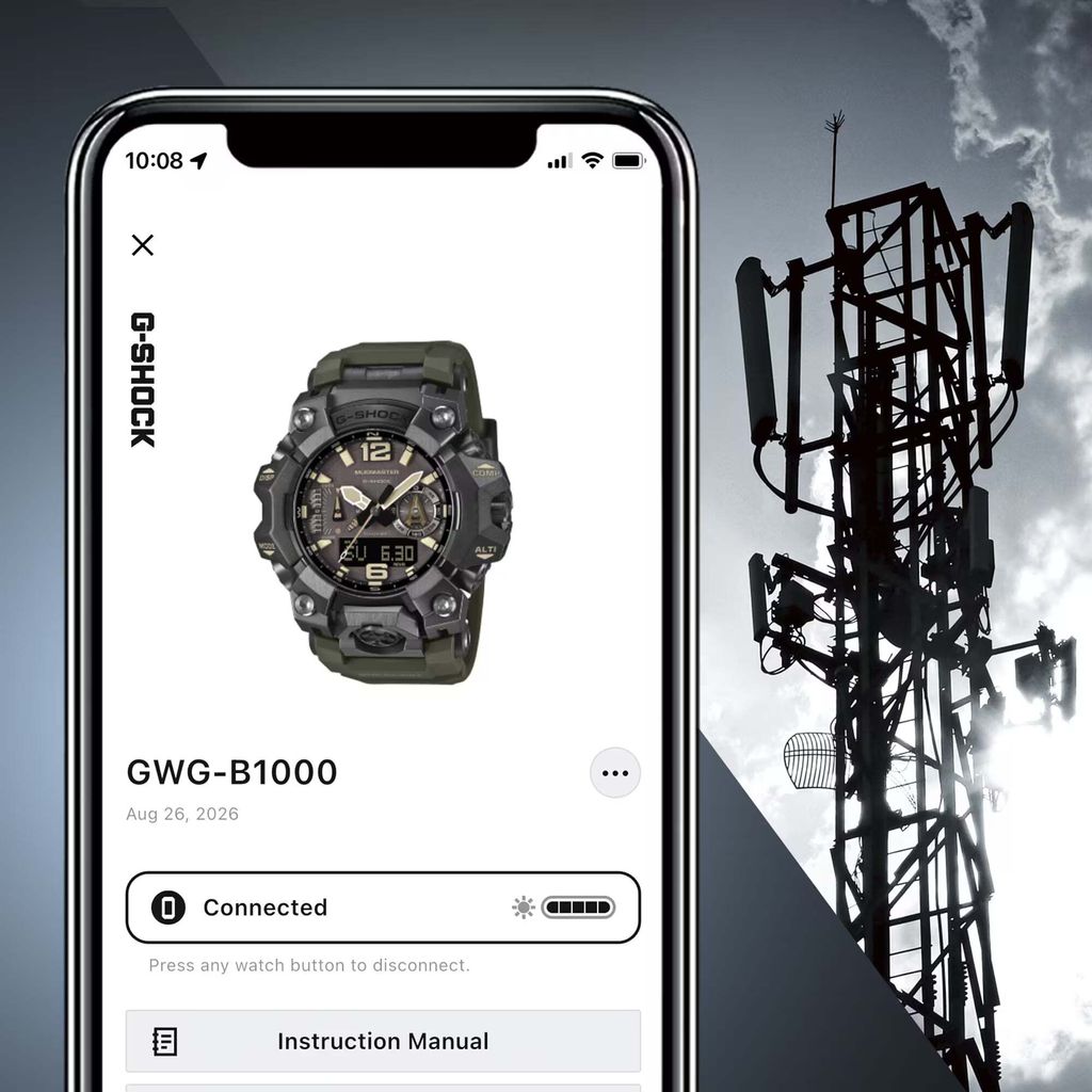CASIO 卡西歐 | G-SHOCK MUDMASTER GWG-B1000-1A3 | 2026年10月新款 戰術裝備風格 橄欖綠戶外雙顯手錶 大錶徑  應用程式