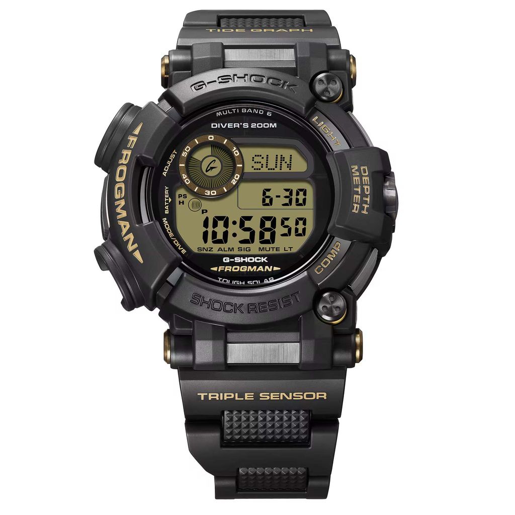 CASIO 卡西歐 | G-SHOCK FROGMAN GWF-D1000BC-1 | 2026年10月新款 戰術裝備風格 專業潛水錶 黑色戶外電子錶   錶帶細節