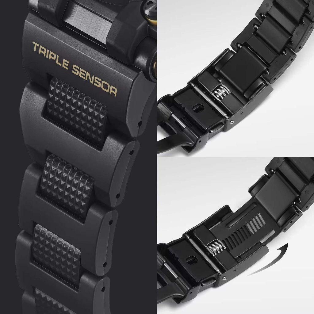 CASIO 卡西歐 | G-SHOCK FROGMAN GWF-D1000BC-1 | 2026年10月新款 戰術裝備風格 專業潛水錶 黑色戶外電子錶  錶扣細節
