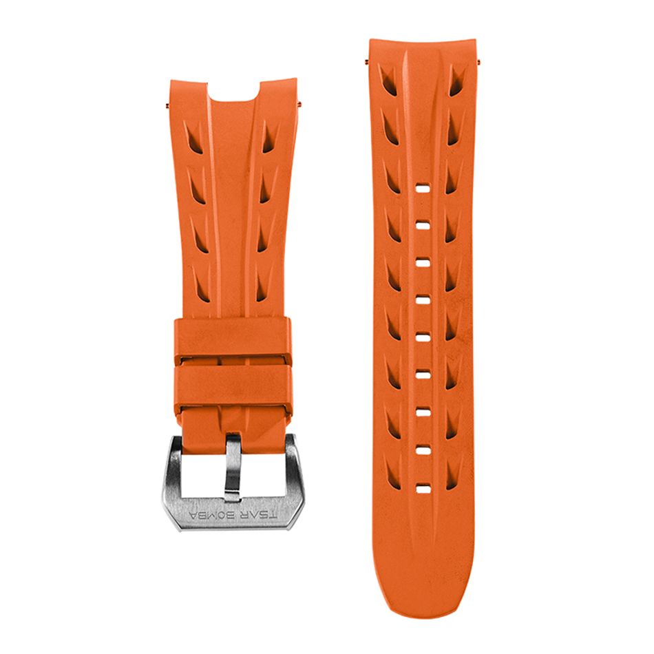 Tsar Bomba 機械公爵 | Reactor系列 TB8213A-01 | 配件可自由拆換 自動上鍊 銀框 橘色氟橡膠錶帶 機械錶錶帶