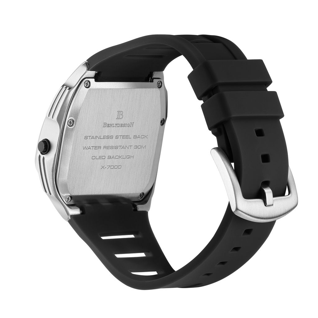 Benlydesign | 角鬥士 X7000S-W | 工業設計美學 不銹鋼石英錶背面