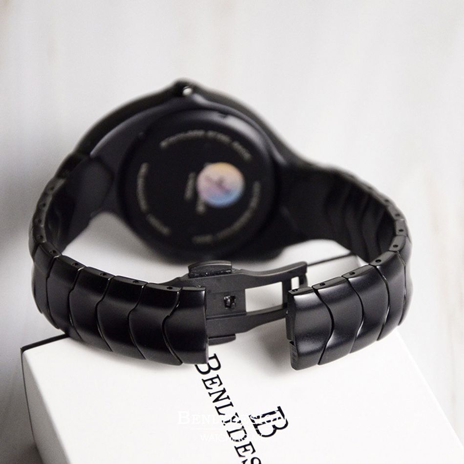 Benlydesign｜X5000型 X5000-D-B｜霧面黑色Y2k款 電子螢幕顯示 不鏽鋼電子錶背面