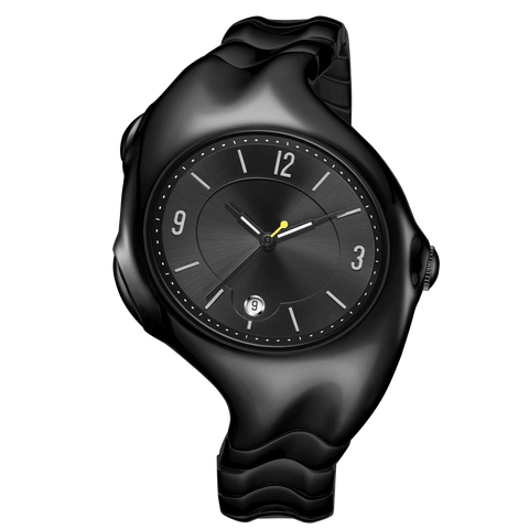 Benlydesign｜Mobius莫比烏斯 X5000-Q-B｜黑色款 指針式數字 不鏽鋼錶帶石瑛錶正面