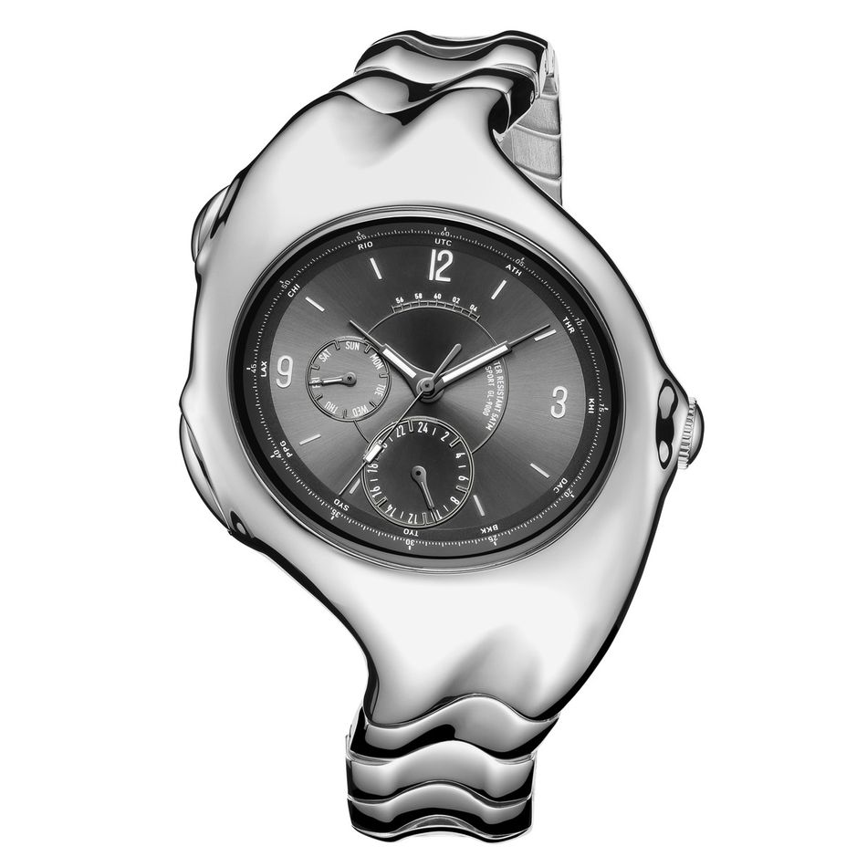 Benlydesign｜GL9000型 GL9000-B｜黑面銀框款 指針式數字 不鏽鋼錶帶石瑛錶正面