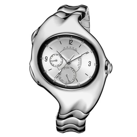 Benlydesign｜GL9000型 GL9000-W｜銀面銀框款 指針式數字 不鏽鋼錶帶石瑛錶正面