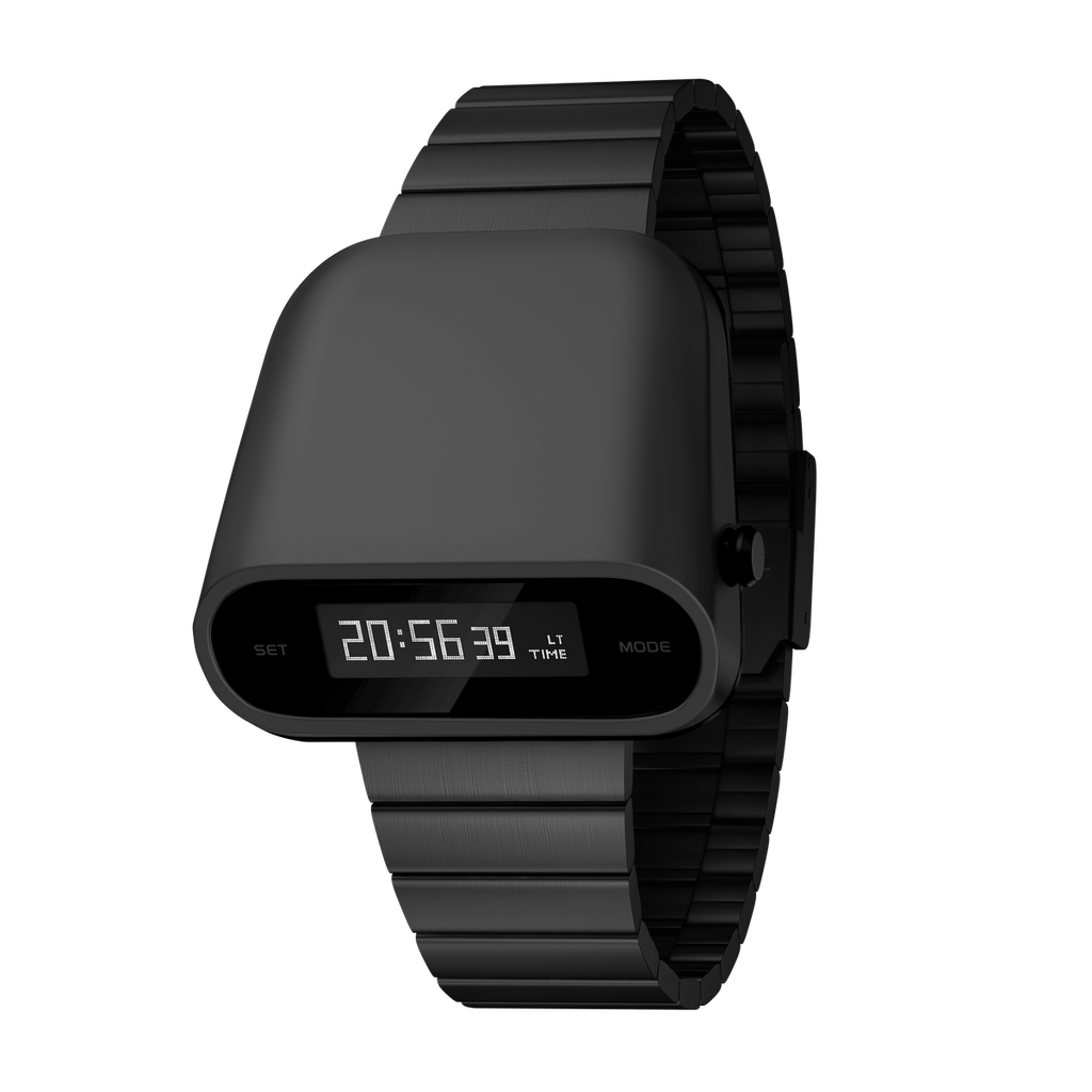 Benlydesign｜Stargazer觀星者系列 S1000B-W｜黑色白字款 多功能電子錶正面