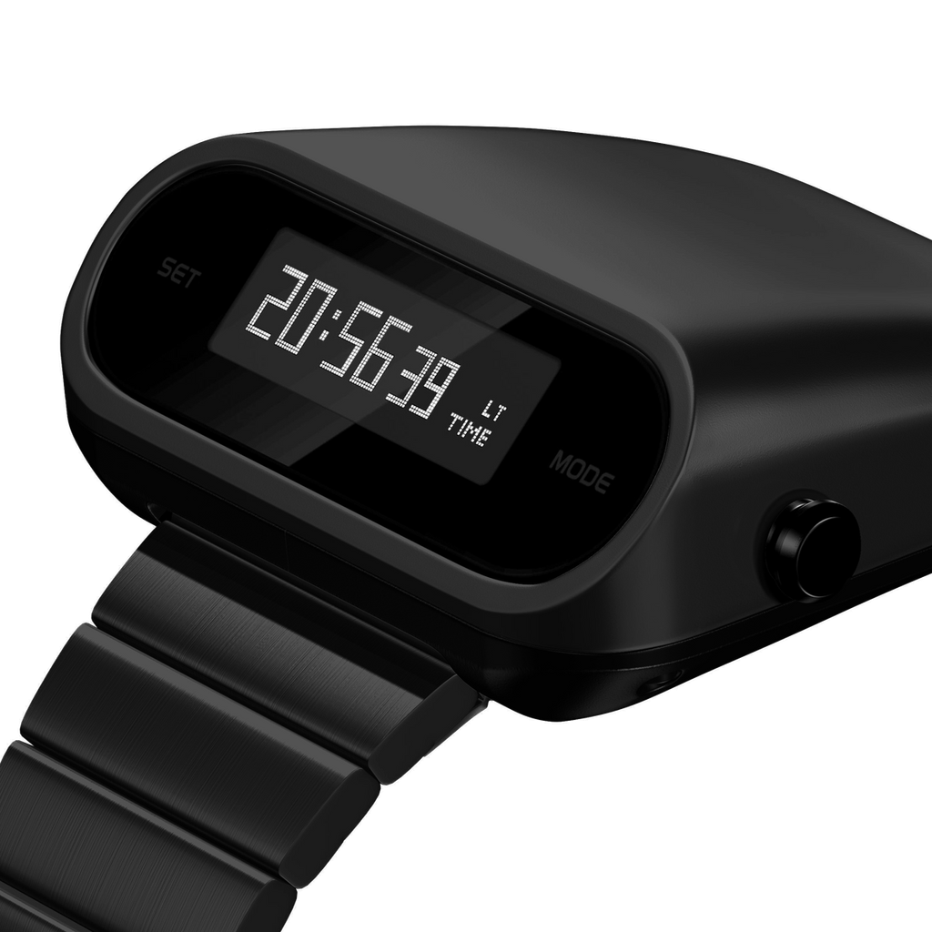 Benlydesign｜Stargazer觀星者系列 S1000B-W｜黑色白字款 多功能電子錶錶面細節