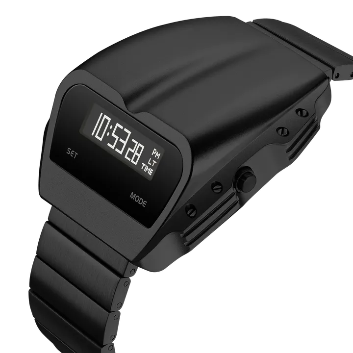 Benlydesign ｜ Gladiator角鬥士系列 X7000B-W｜黑色白字款 不鏽鋼錶帶 多功能電子錶側面