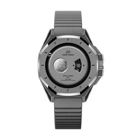 DANIEL GORMAN ｜萬有引力系列 DG0132QK ｜水星款 黑灰框 灰色矽膠錶帶正面