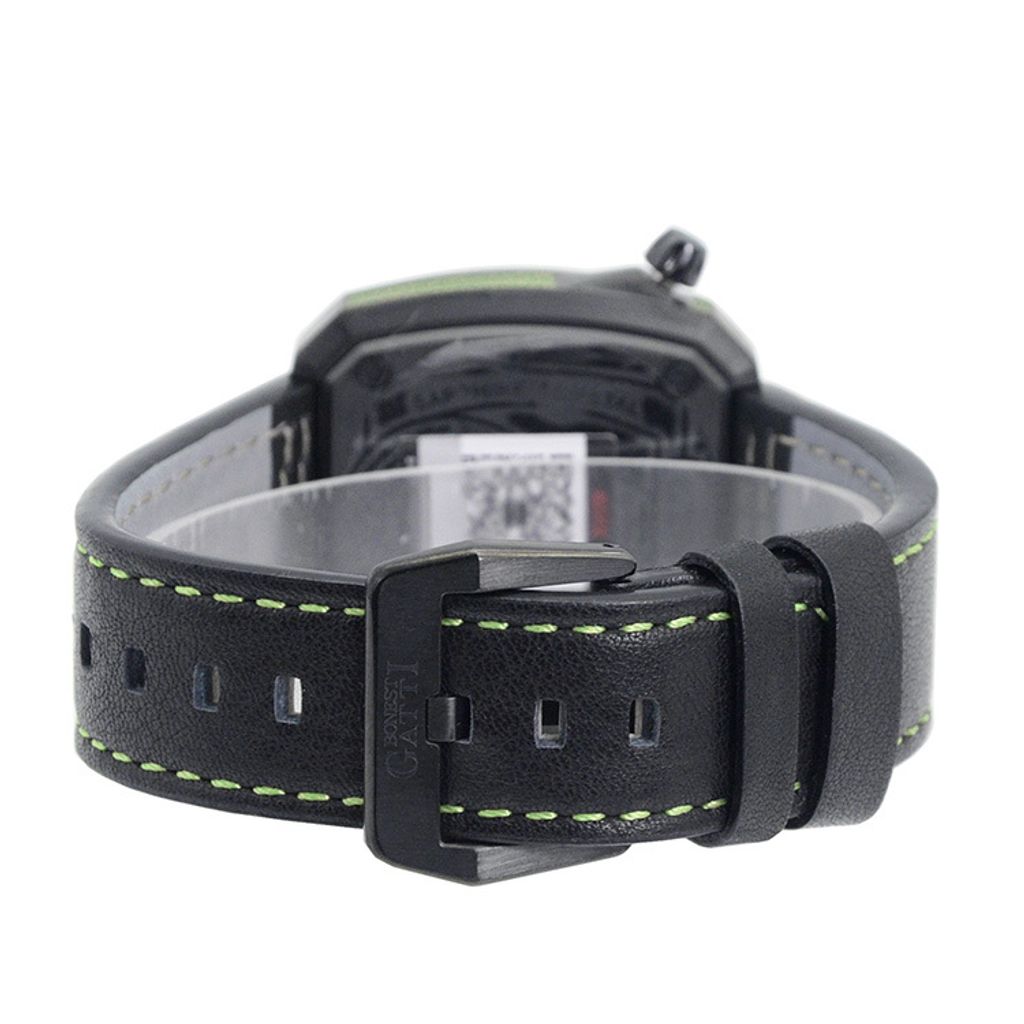 BONEST GATTI 布加迪 | 離岸系列 BG6601-B5 | 黑色 黑框  方形夜光錶盤 皮革錶帶 自動上鍊機械腕錶 43mm背面