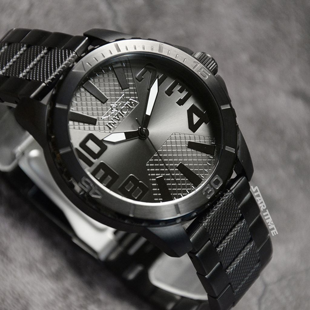 INVICTA ｜Speedway 46305｜ 鐵灰色系 不鏽鋼錶帶 石英錶左側錶面細節