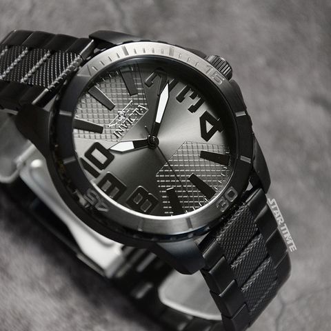 INVICTA ｜Speedway 46305｜ 鐵灰色系 不鏽鋼錶帶 石英錶左側錶面細節