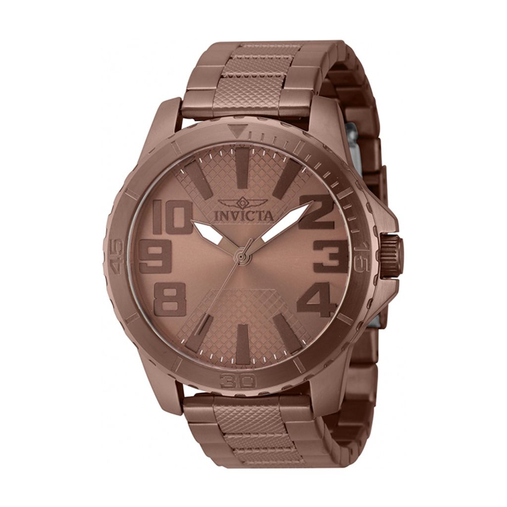 INVICTA ｜Speedway 46303｜巧克力色系 不鏽鋼錶帶 石英錶正面