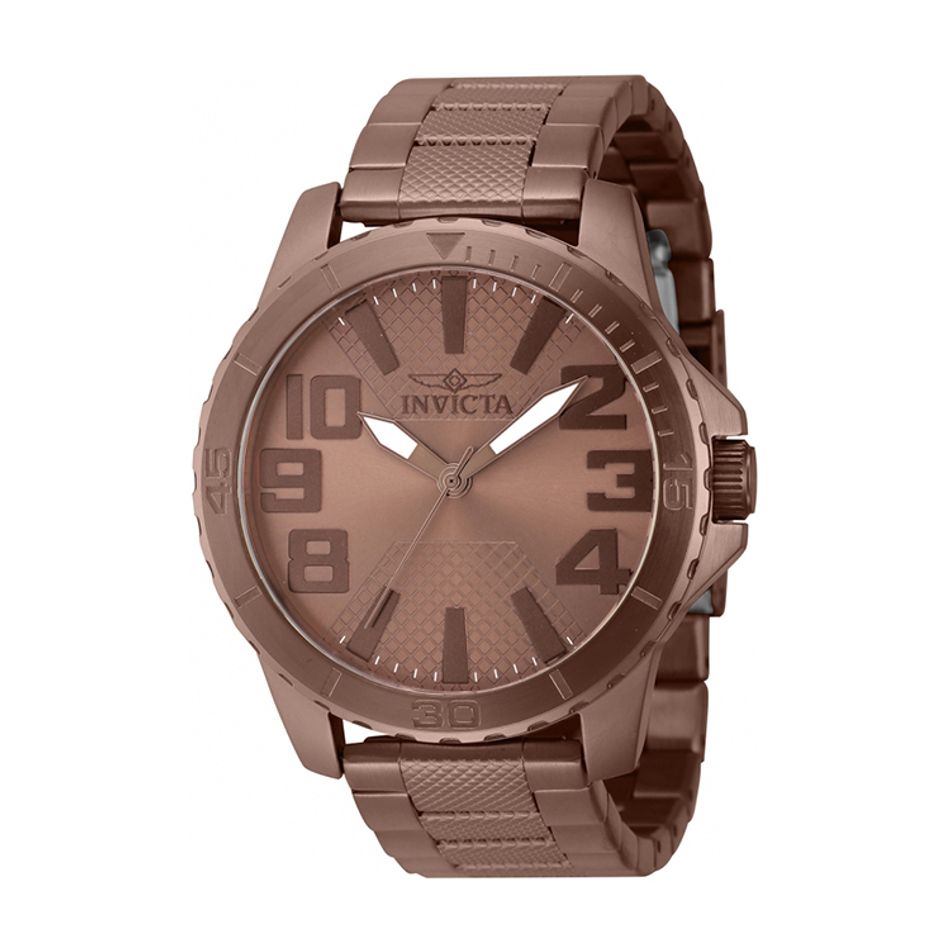 INVICTA ｜Speedway 46303｜巧克力色系 不鏽鋼錶帶 石英錶正面