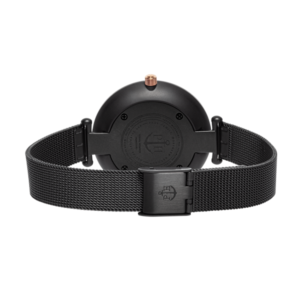 Paul Hewitt | Perfect Match PH003059SET | 霓夜黑晶鑽米蘭腕錶x大理石船錨珠鍊經典套組手錶裱帶