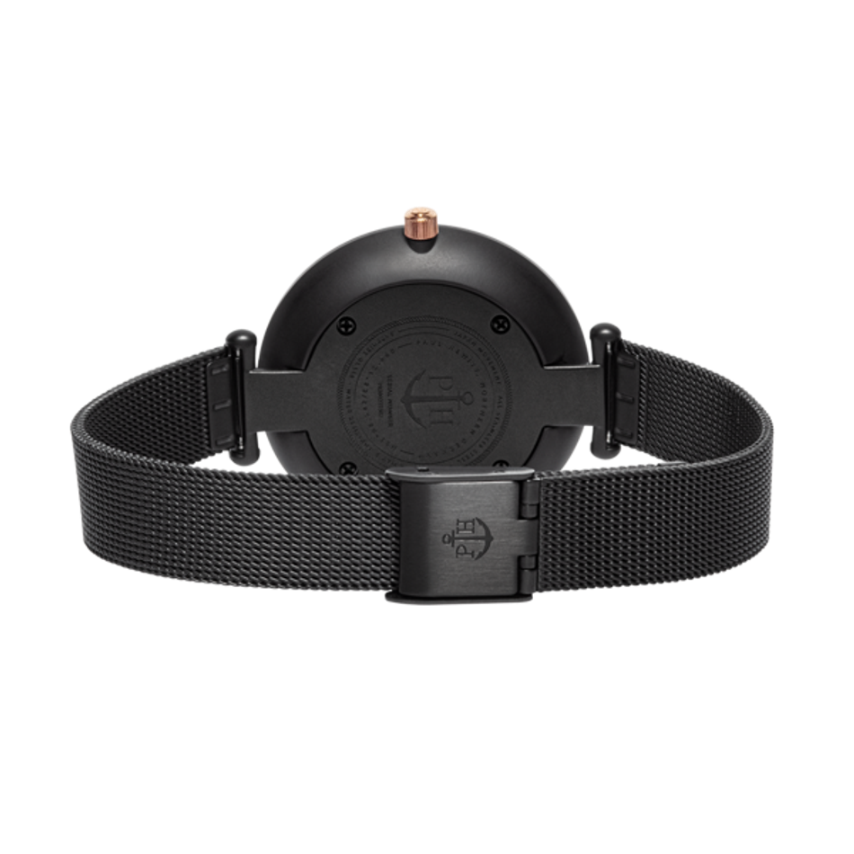 Paul Hewitt | Perfect Match PH003059SET | 霓夜黑晶鑽米蘭腕錶x大理石船錨珠鍊經典套組手錶裱帶