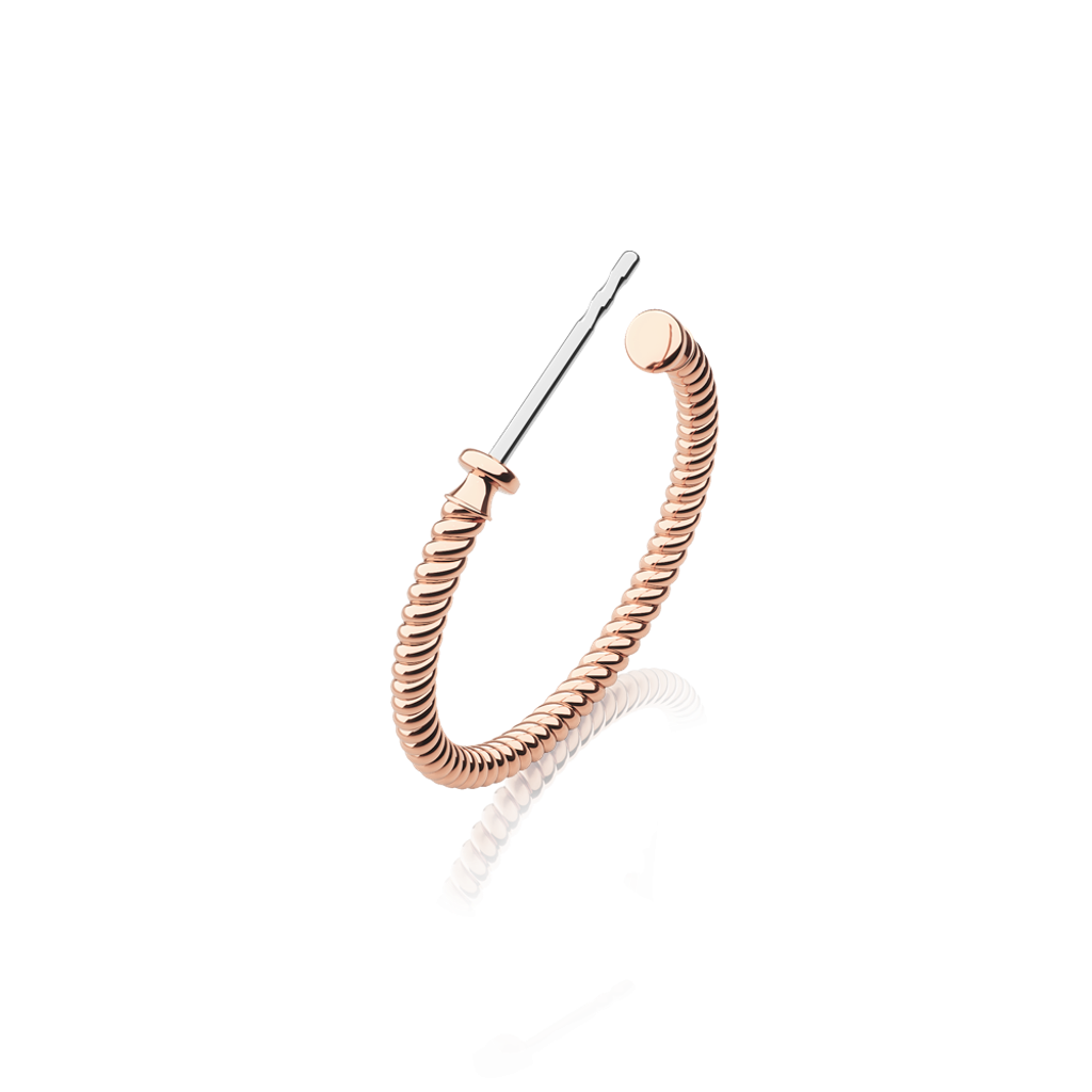 Paul Hewitt | Earrings PH-ER-RoH-R | 繩索造型玫瑰金耳環展示圖