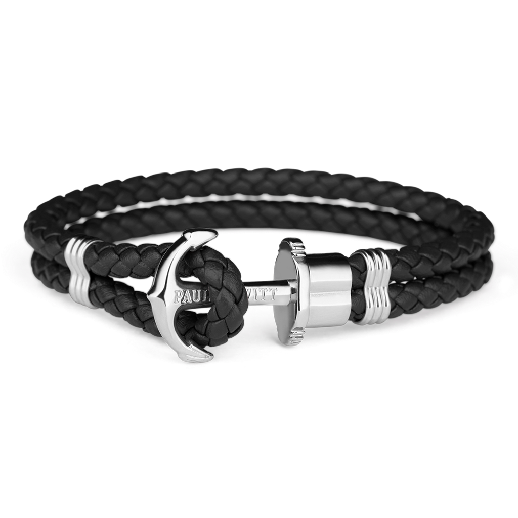 Paul Hewitt | PHREPS PH-PH-L-S-B-(XS-3XL) | 銀扣皮革手環/黑  正面