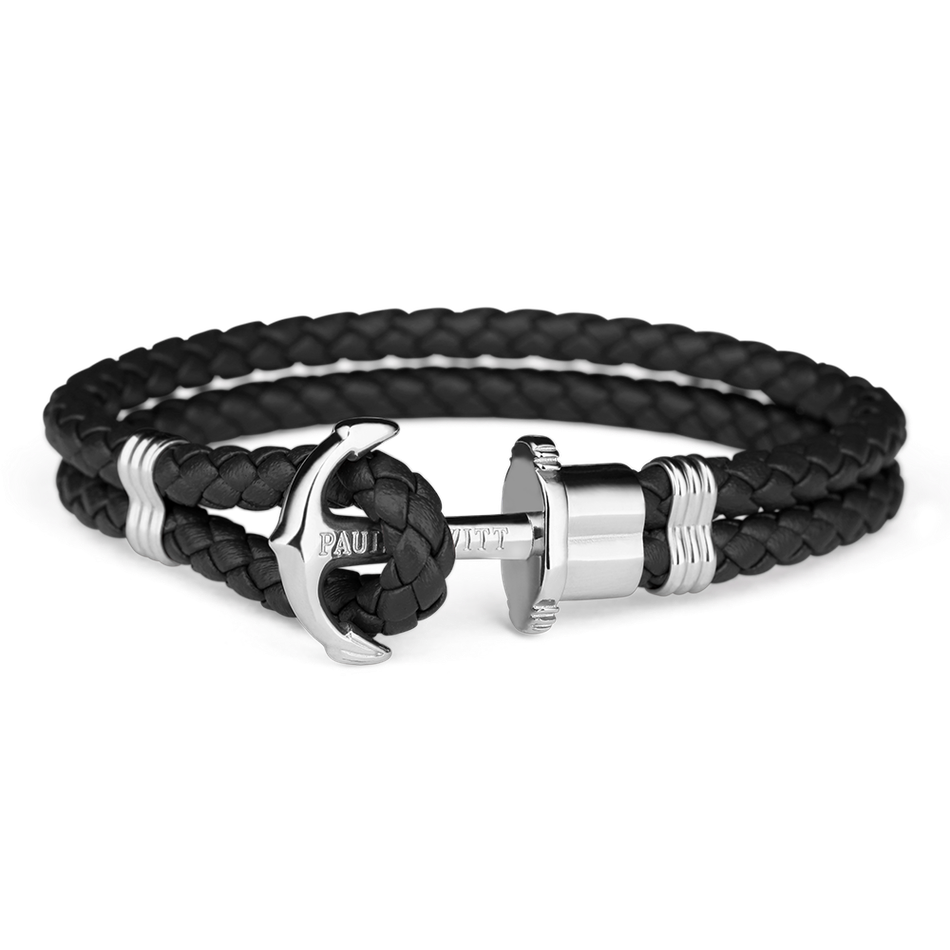 Paul Hewitt | PHREPS PH-PH-L-S-B-(XS-3XL) | 銀扣皮革手環/黑  正面