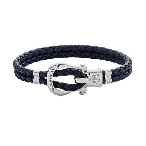 Copy - Paul Hewitt | PHREPS PH-PH-L-S-N-(XS-3XL) | 銀扣皮革手環/深藍 正面
