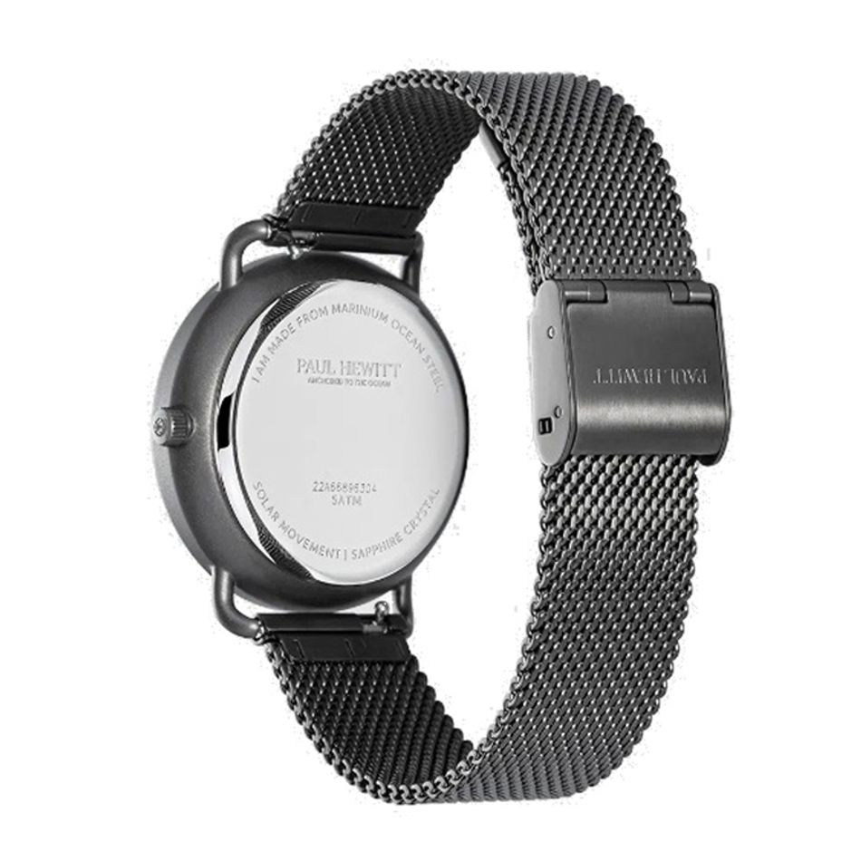 Paul Hewitt | Sailor PH-W-0313 | 深灰色 深灰面 米蘭帶 光動能腕錶裱帶細節