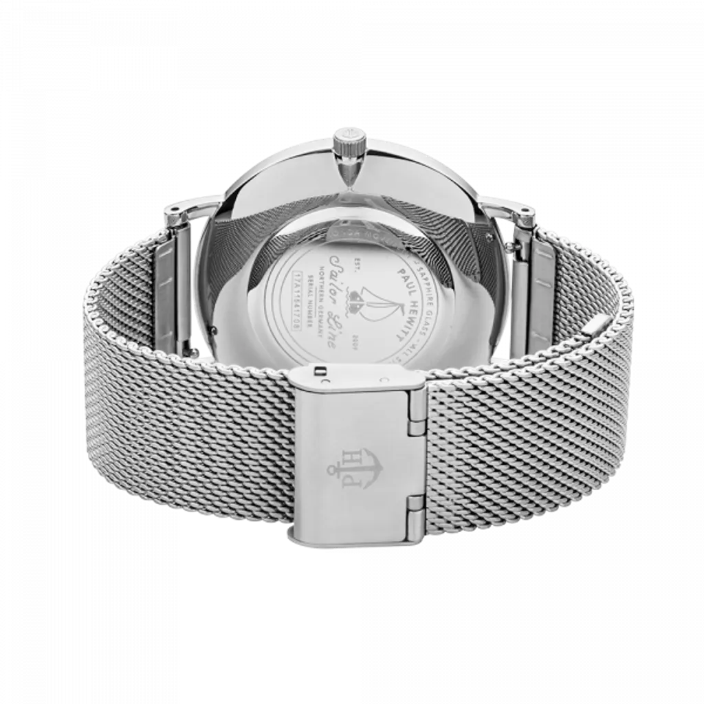 Paul Hewitt | Sailor Line  PH-SA-S-SM-B-4M | 銀框藍面不鏽鋼米蘭帶腕錶背面