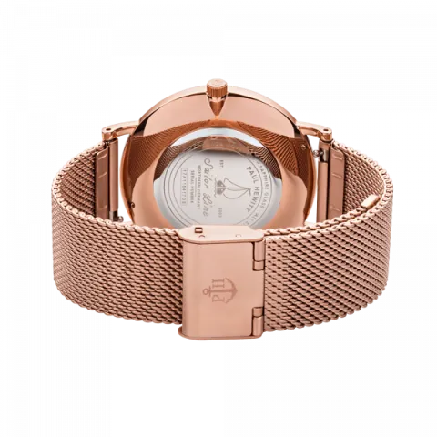 Paul Hewitt | Sailor Line PH-SA-R-ST-W-4S | 白面玫瑰金米蘭腕錶背面