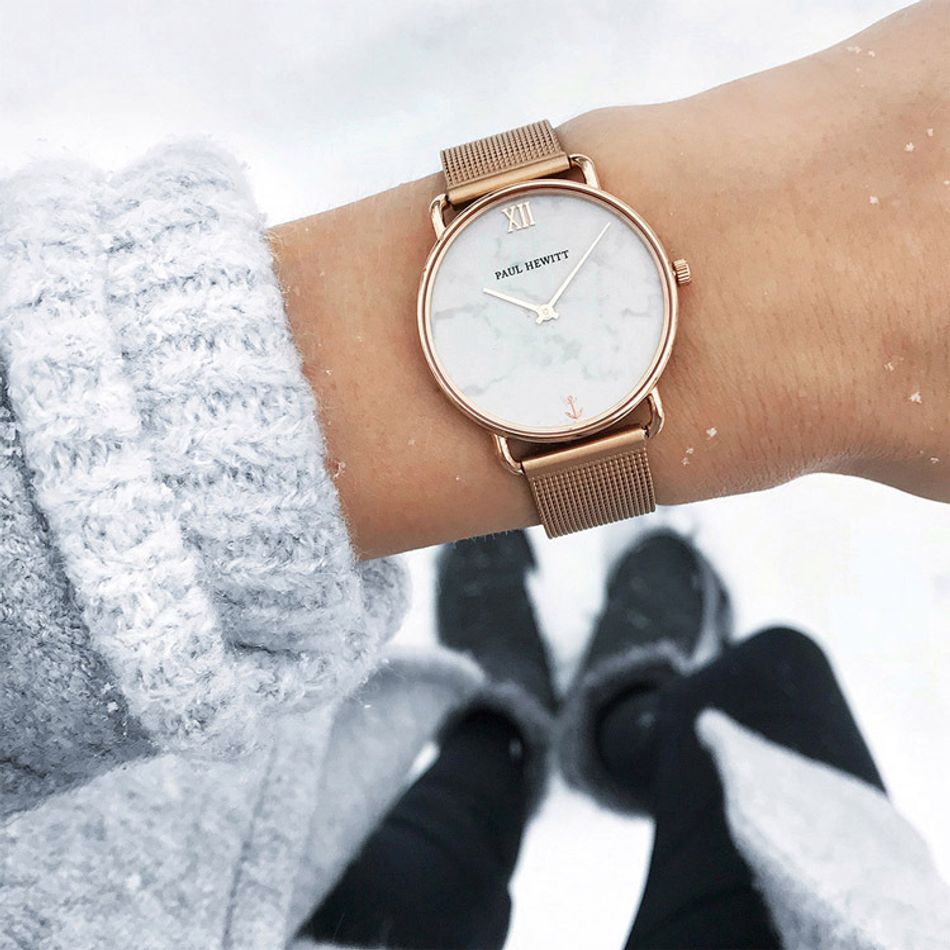 Paul Hewitt | Miss Ocean Line PH-M-R-M-4S | 海洋女神-大理石面米蘭腕錶實戴細節