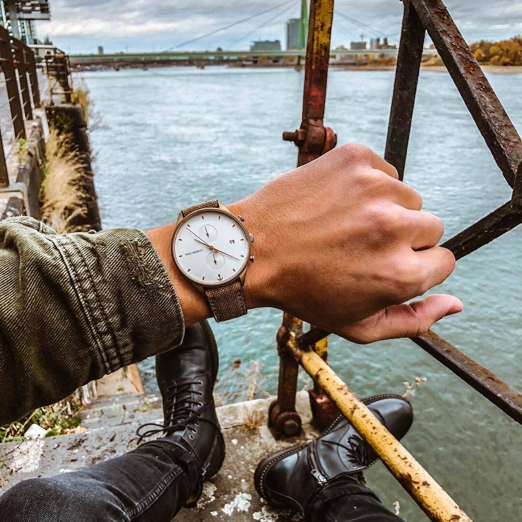 Paul Hewitt | Chrono Line H-C-BR-W-47M | 簡約風格計時腕錶實戴展示