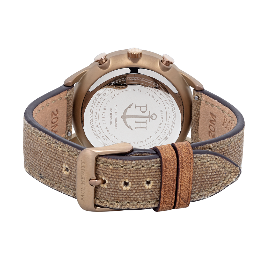 Paul Hewitt | Chrono Line H-C-BR-W-47M | 簡約風格計時腕錶背面