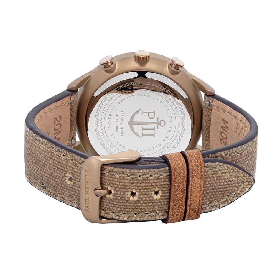 Paul Hewitt | Chrono Line H-C-BR-W-47M | 簡約風格計時腕錶背面