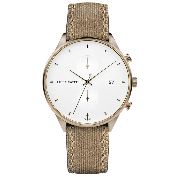 Paul Hewitt | Chrono Line H-C-BR-W-47M | 簡約風格計時腕錶正面