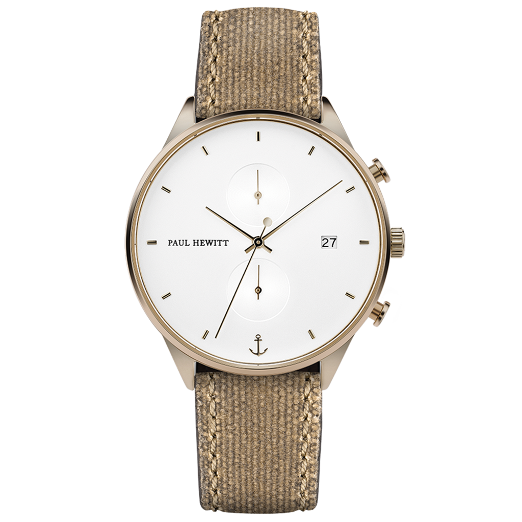 Paul Hewitt | Chrono Line H-C-BR-W-47M | 簡約風格計時腕錶正面