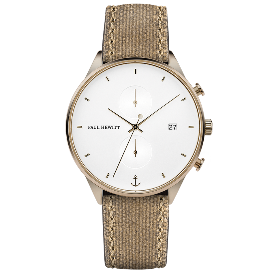 Paul Hewitt | Chrono Line H-C-BR-W-47M | 簡約風格計時腕錶正面