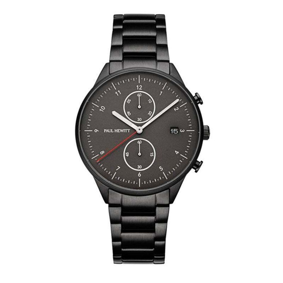 Paul Hewitt | Chrono Line PH004016 | 黑面 黑框 不鏽鋼鐵錶帶  腕錶正面