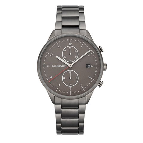 Paul Hewitt | Chrono Line PH004015 | 鐵灰面 鐵灰框 不鏽鋼鐵灰錶帶正面