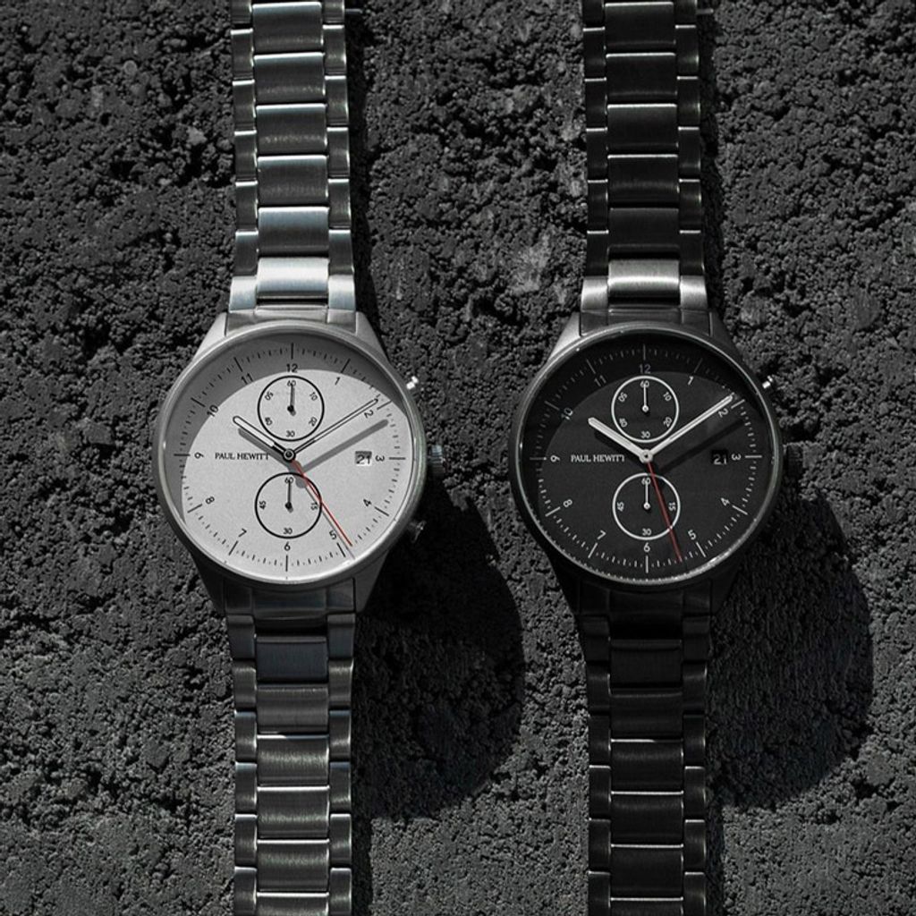 Paul Hewitt | Chrono Line PH004015 | 鐵灰面 鐵灰框 不鏽鋼鐵灰錶帶系列圖