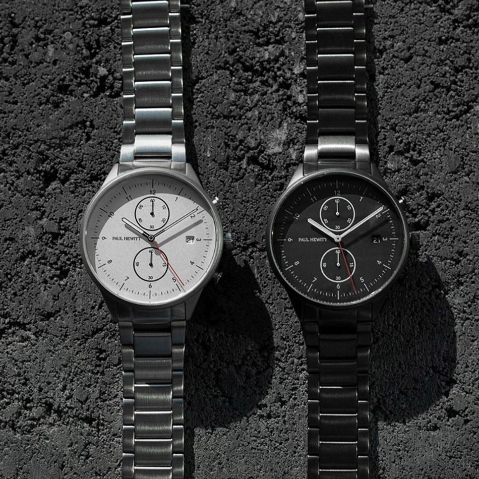 Paul Hewitt | Chrono Line PH004015 | 鐵灰面 鐵灰框 不鏽鋼鐵灰錶帶系列圖