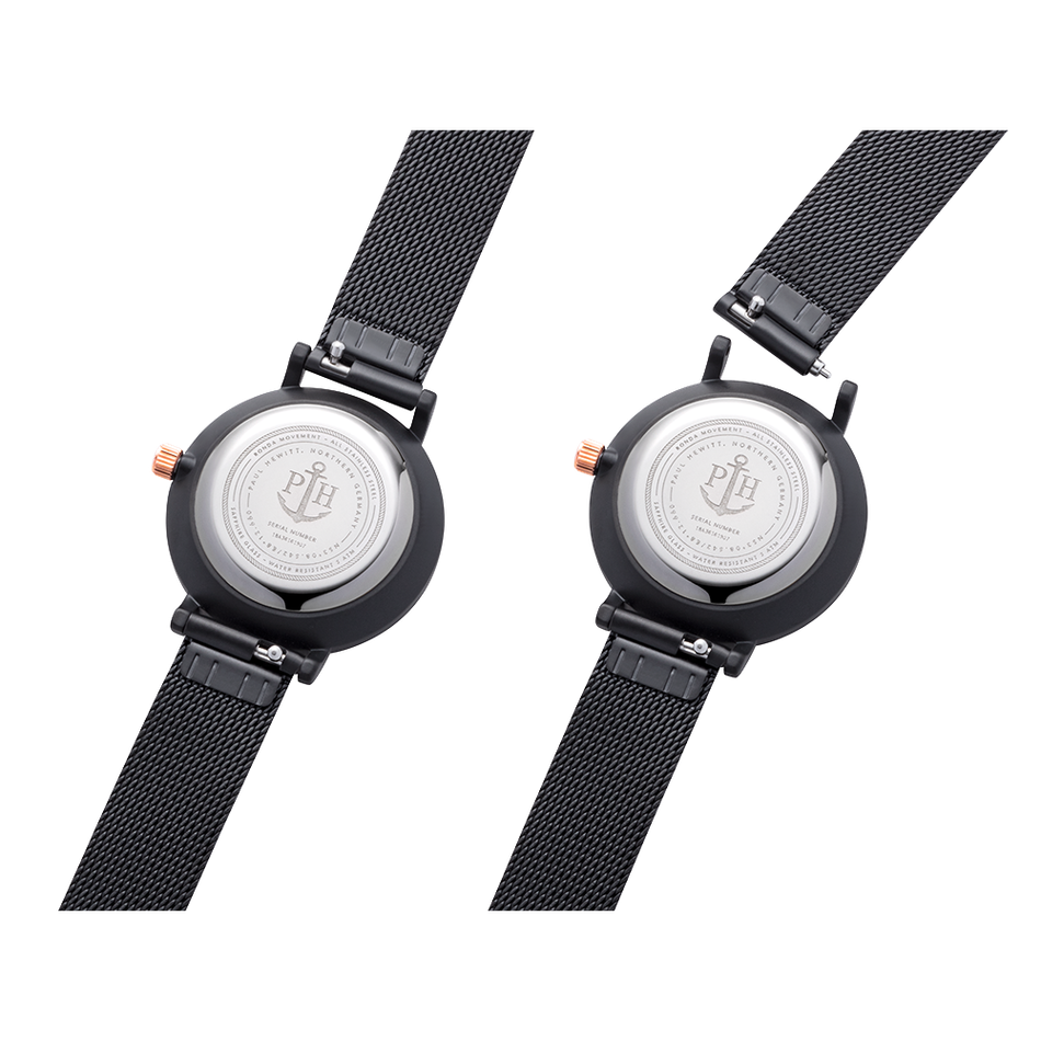 Paul Hewitt | Sailor Line Modest PH-SA-B-XS-BSR-45S | 黑面米蘭帶背面細節