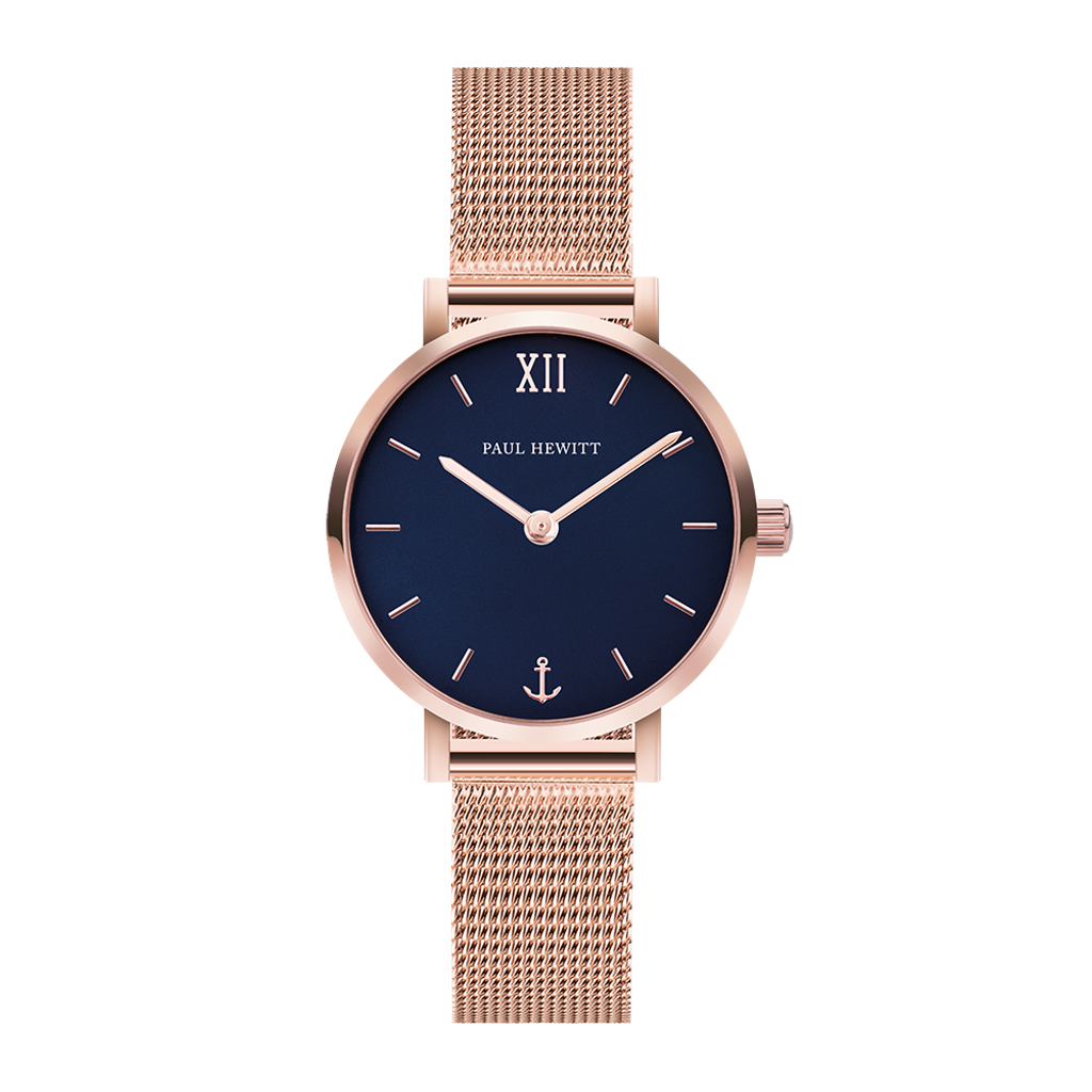 Paul Hewitt | Sailor Line Modest PH-SA-R-XS-Ｂ-45S | 玫瑰金藍面米蘭帶正面
