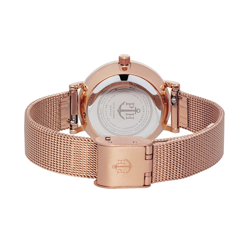 Paul Hewitt | Sailor Line Modest PH-SA-R-XS-Ｂ-45S | 玫瑰金藍面米蘭帶背面