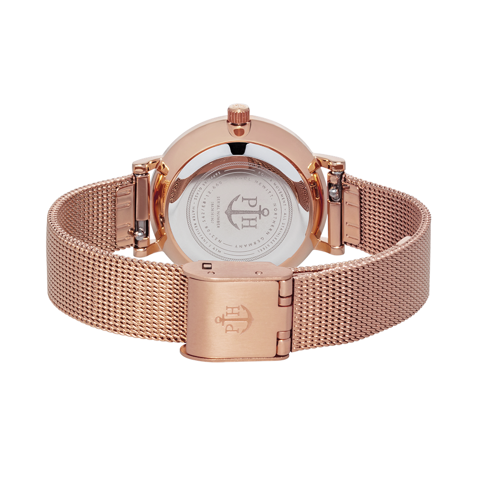 Paul Hewitt | Sailor Line Modest PH-SA-R-XS-Ｂ-45S | 玫瑰金藍面米蘭帶背面