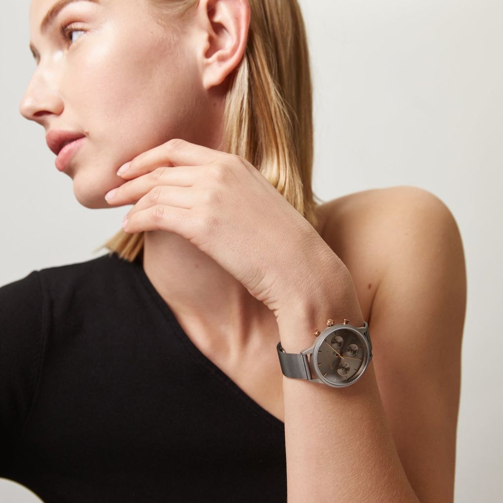 Paul Hewitt | Everpulse Line PH-E-GrM-GrM-52S | 灰色前衛時尚米蘭帶腕錶實戴展示