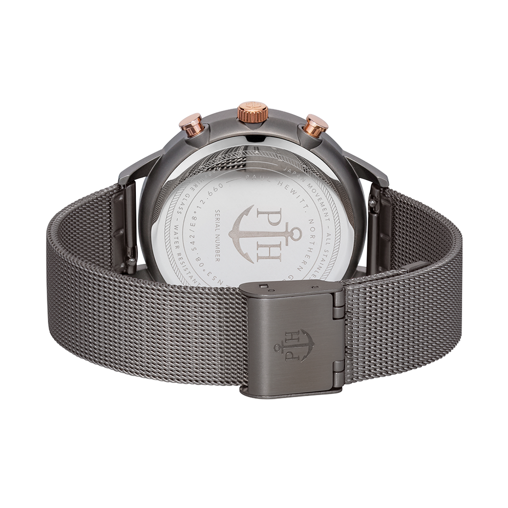 Paul Hewitt | Everpulse Line PH-E-GrM-GrM-52S | 灰色前衛時尚米蘭帶腕錶背面