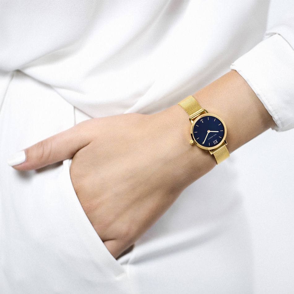 Paul Hewitt | Sailor Line Modest PH-SA-G-XS-B-45S | 藍面金框米蘭帶實戴展示